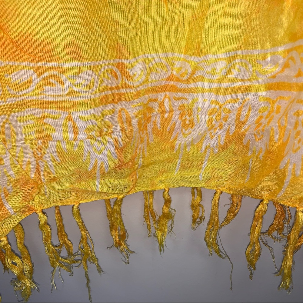Tie Dye Boho Beach Pool Cover Yellow Fish Hippie Loose Relaxed Fit Summer Vaca - Picture 5 of 8